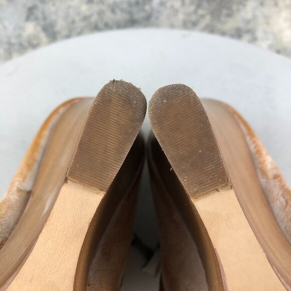 Max Studio Women's Size 7.5M Tan Brown Peep Toe Wedge Heel Ankle Booties Boots - Picture 11 of 14